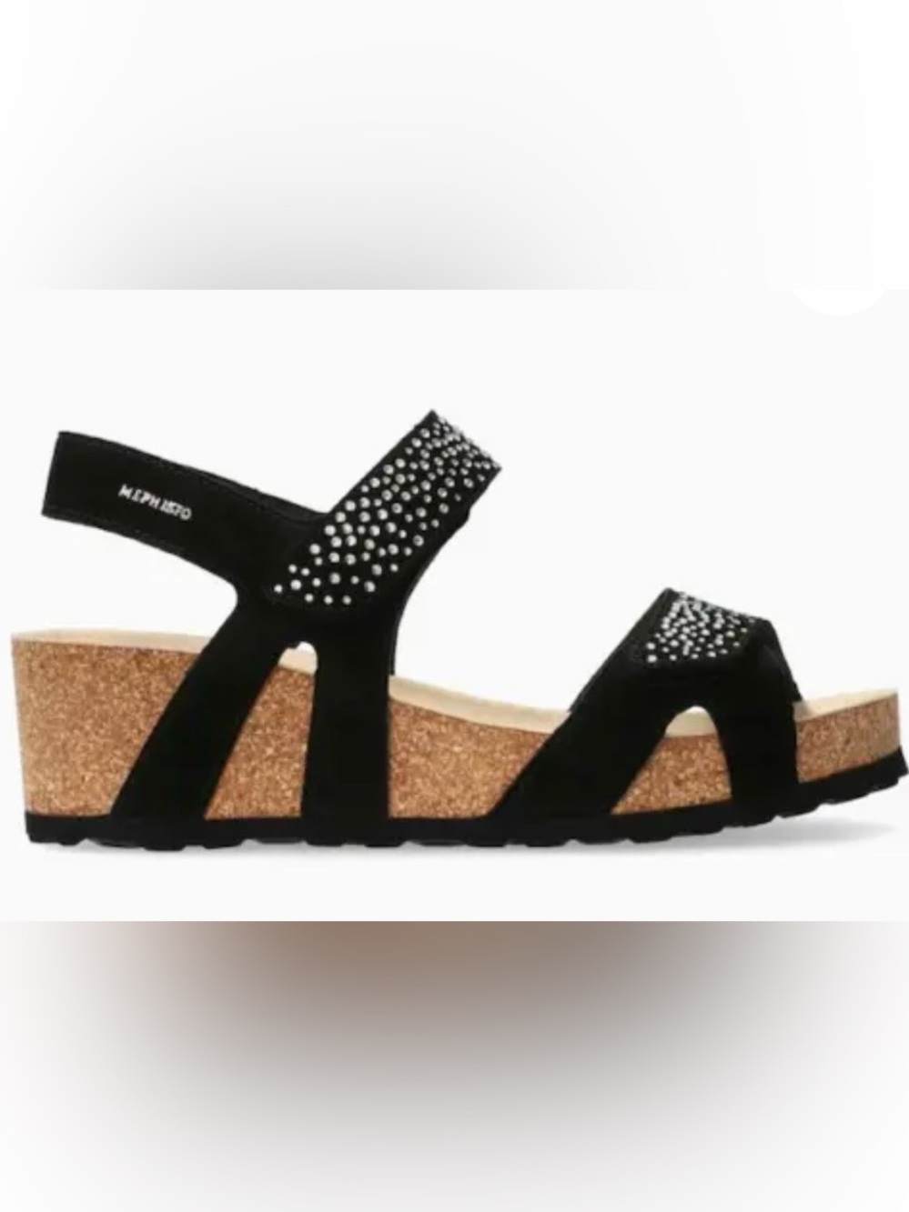 NEW Mephisto Vic Spark Air Relax Black Rhinestone Nubuck Wedge EU 40 US 9.5 - Picture 4 of 15